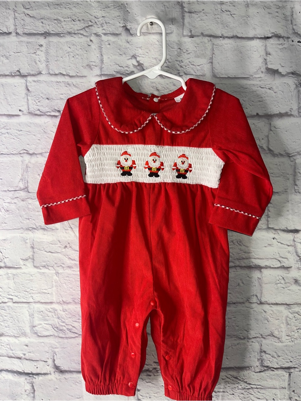 Red and White Longall  Boys  Santa One-Piece for Kids size 0-3 months